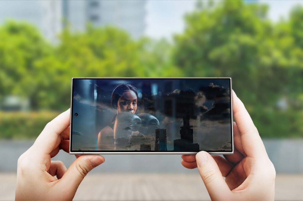 Hands-On with the Samsung Galaxy S24 Ultra: Power Meets Style Samsung Galaxy S24 Ultra hands-on showing sleek design and titanium finish