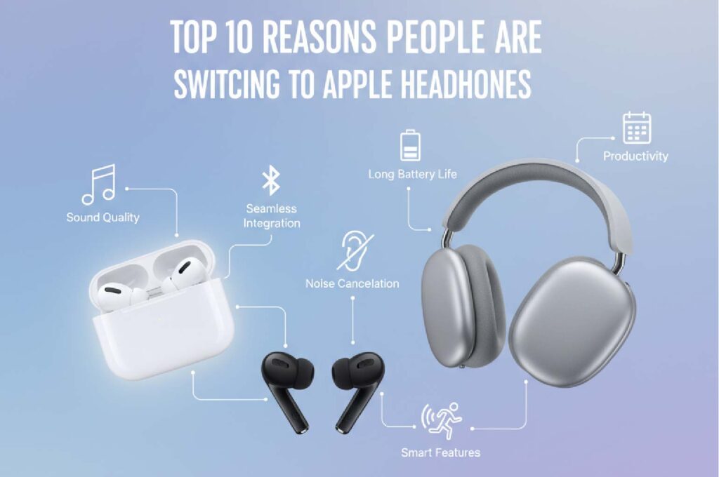 Top 10 Reasons People Are Switching to Apple Headphones White Apple Headphones on a wooden desk